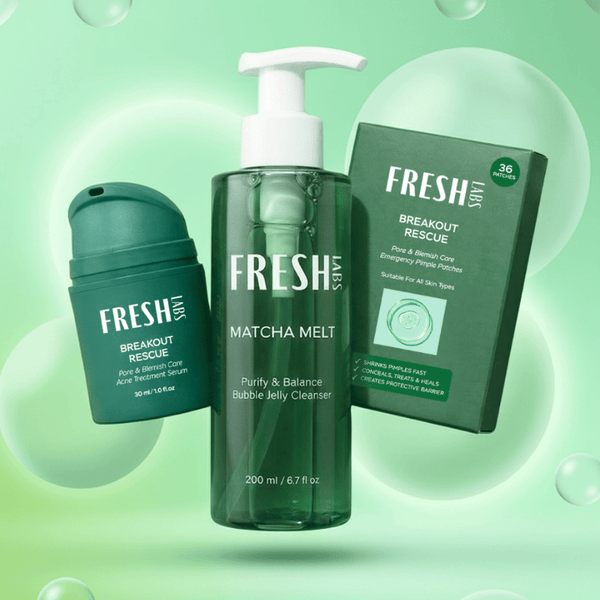 The Breakout Rescue Bundle by FreshLabs, a Korean acne treatment kit